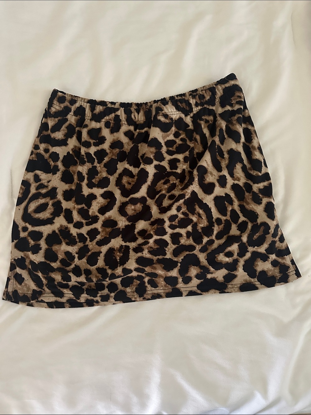 Leopard Print A-Line Women's Skirt - Black & Brown
